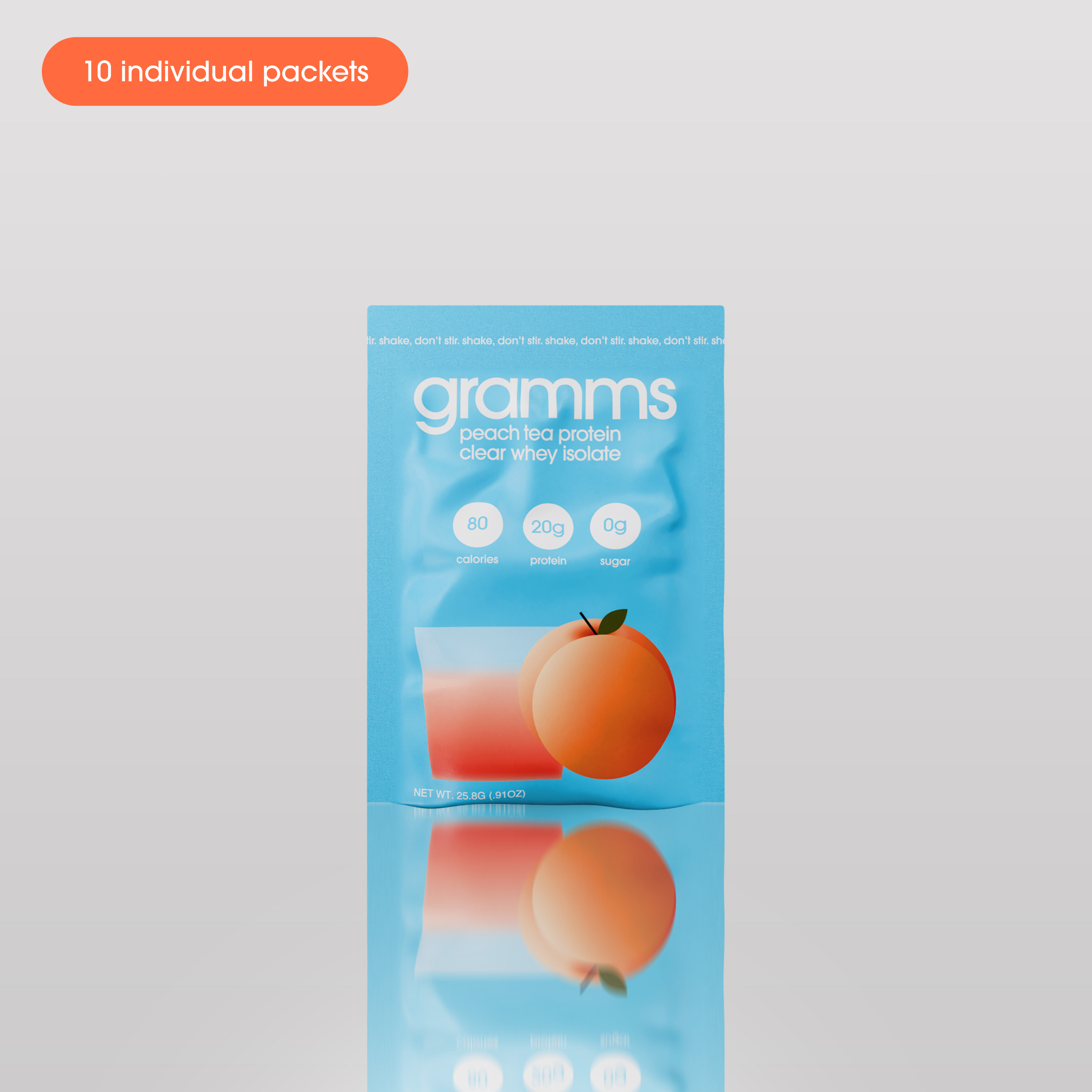 peach tea protein travel pack – gramms