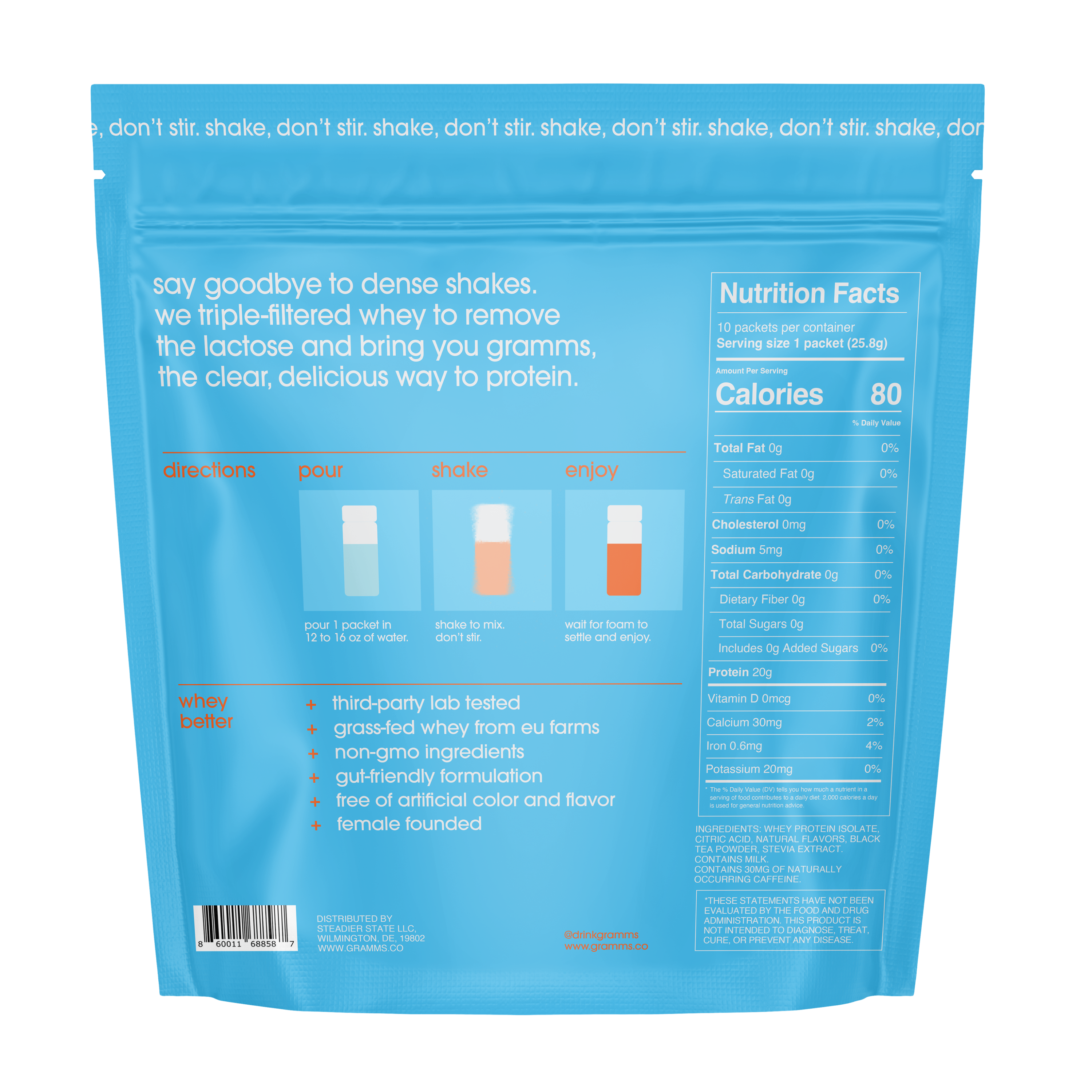peach tea protein travel pack